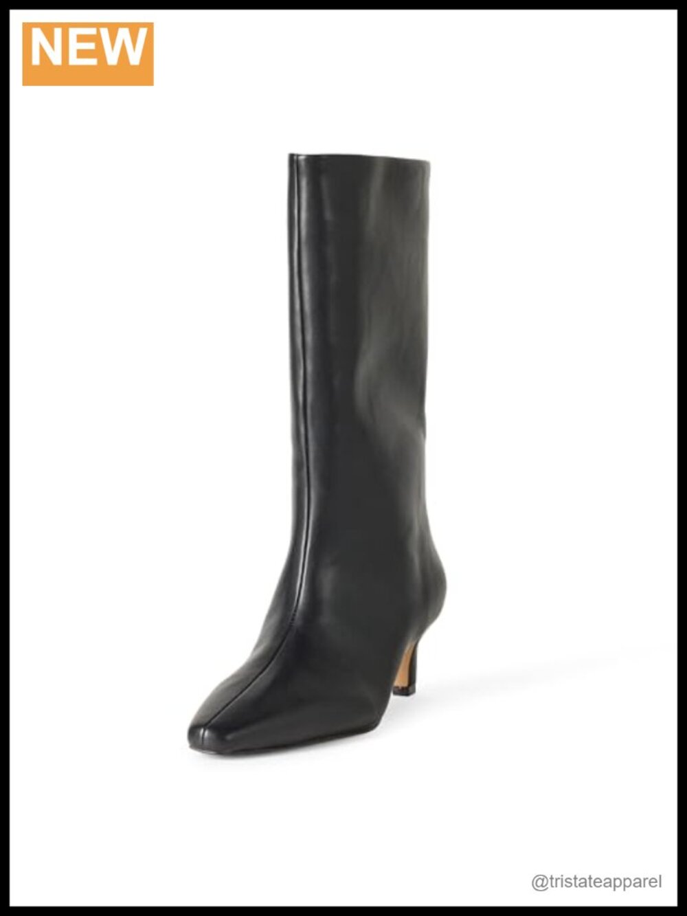 Women's Mid-Calf Boots with Kitten Heel Pointed Toe
